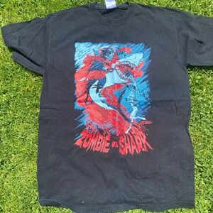 Zombie vs shark tee